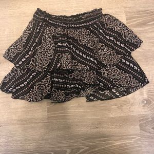 Black Flared Mini Skirt